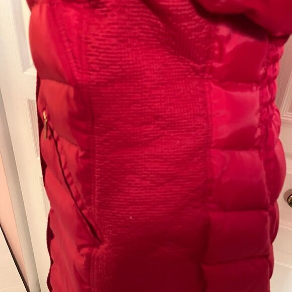 Michael Kors Down Water Fowl Feathers Chevron Quilted Puffer Hooded Parka Coat - Picture 12 of 15